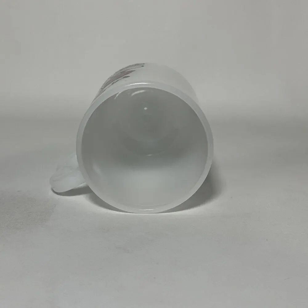 Mickey Mouse Coffee Cup Mug Footed Pedestal Walt Disney Vintage White Milk Glass